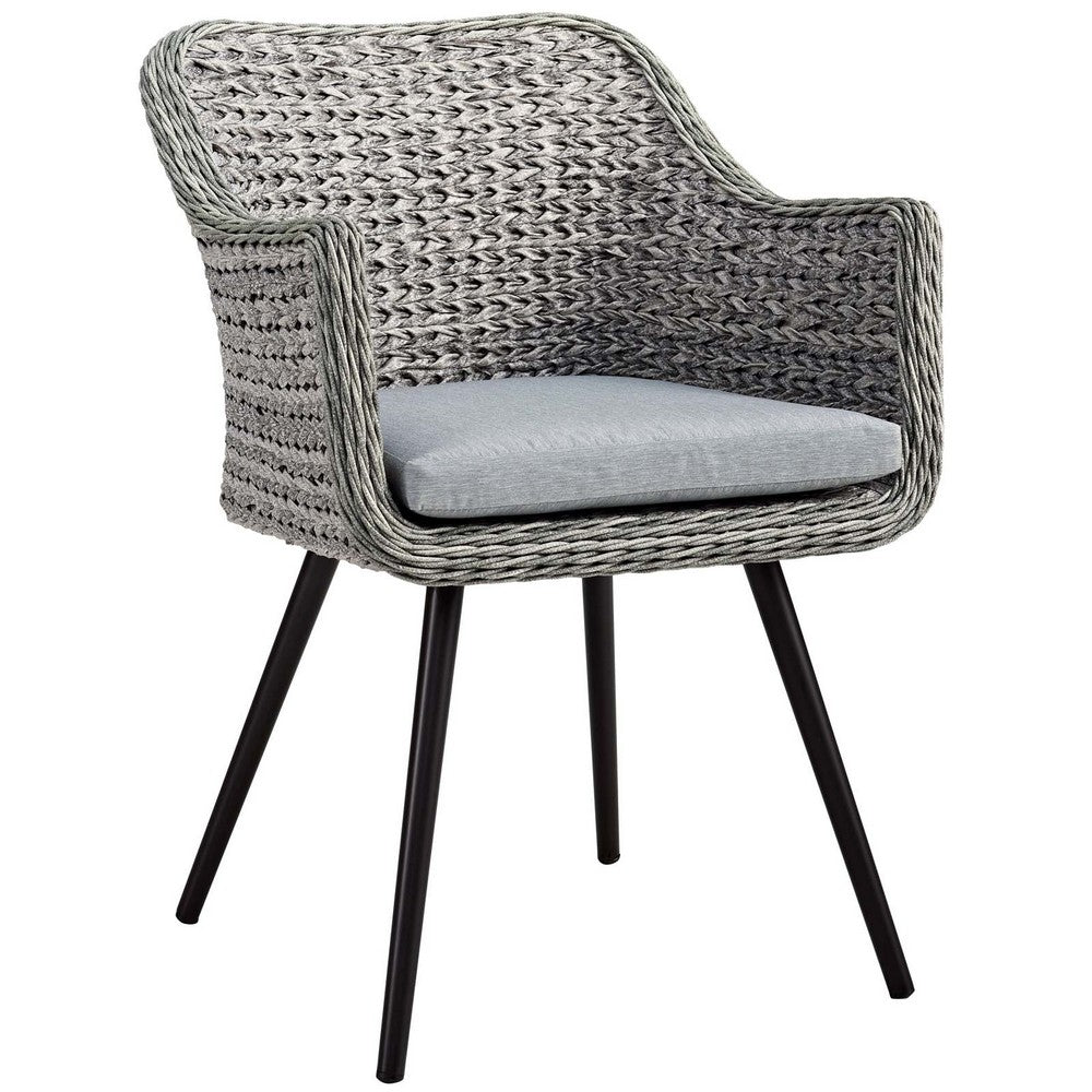 Endeavor Outdoor Patio Wicker Rattan Dining Armchair by Modway| Gray