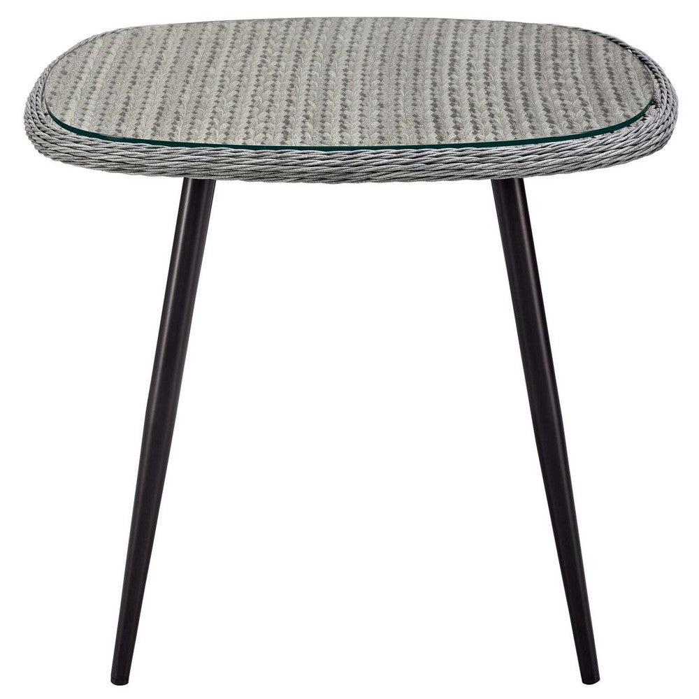 Endeavor 36" Outdoor Patio Wicker Rattan Dining Table by Modway| Gray