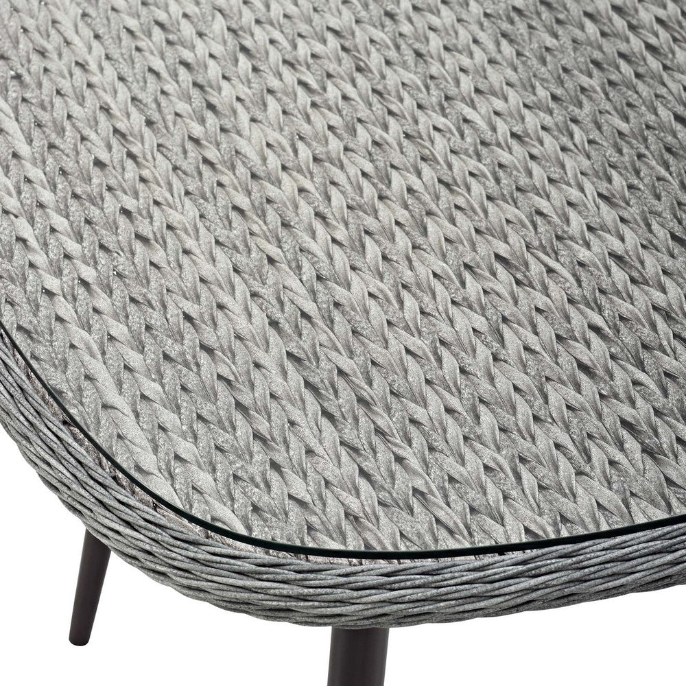 Endeavor 36" Outdoor Patio Wicker Rattan Dining Table by Modway| Gray