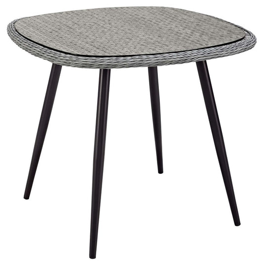 Endeavor 36" Outdoor Patio Wicker Rattan Dining Table by Modway| Gray