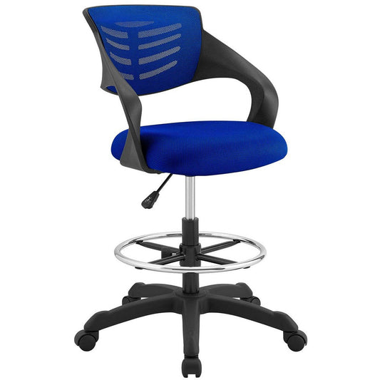 Modway Thrive Drafting Chair - Tall Office Chair for Adjustable Standing Desks in Blue