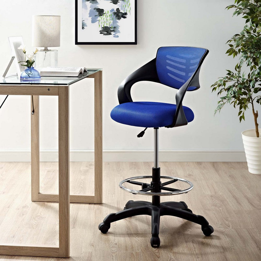 Modway Thrive Drafting Chair - Tall Office Chair for Adjustable Standing Desks in Blue MDY-EEI-3040-BLU