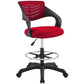 Modway Thrive Drafting Chair - Tall Office Chair for Adjustable Standing Desks in Red