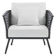Stance Outdoor Patio Aluminum Armchair by Modway| White