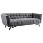 Modway Adept Contemporary Mid-Century Modern Performance Velvet Upholstered Tufted Sofa in Gray