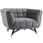 Adept Upholstered Velvet Armchair  - No Shipping Charges