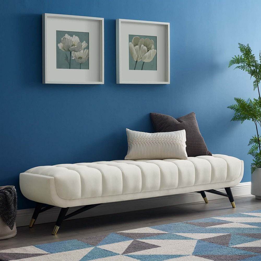 Adept Performance Velvet Bench by Modway| White