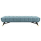 Modway EEI-3061-SEA Adept Mid-Century Modern Velvet Upholstered Tufted Accent Bench in Sea Blue MDY-EEI-3061-SEA