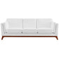 Modway Chance Mid-Century Modern Upholstered Fabric Sofa In White MDY-EEI-3062-WHI