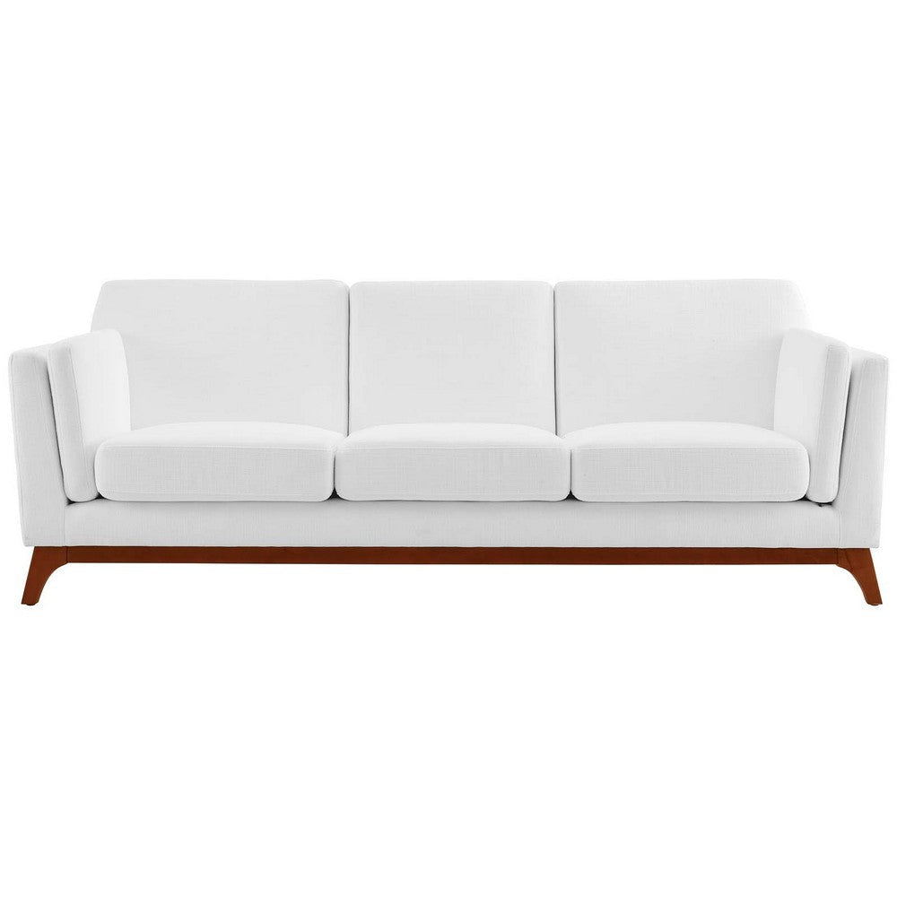 Modway Chance Mid-Century Modern Upholstered Fabric Sofa In White MDY-EEI-3062-WHI