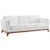 Modway Chance Mid-Century Modern Upholstered Fabric Sofa In White