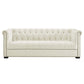 Modway Heritage Tufted Performance Velvet Upholstered Chesterfield Sofa with Nailhead Trim in Ivory MDY-EEI-3064-IVO