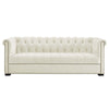 Modway Heritage Tufted Performance Velvet Upholstered Chesterfield Sofa with Nailhead Trim in Ivory MDY-EEI-3064-IVO