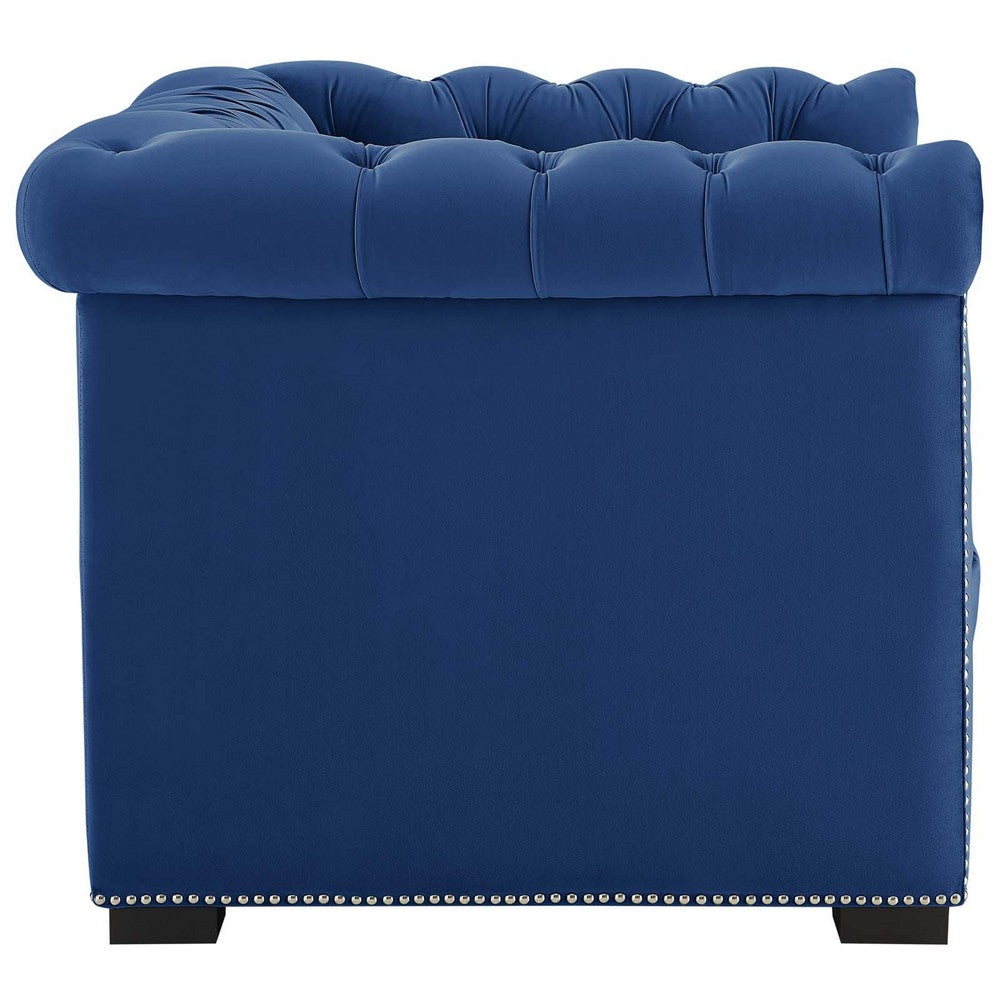 Heritage Performance Velvet Armchair by Modway| Blue