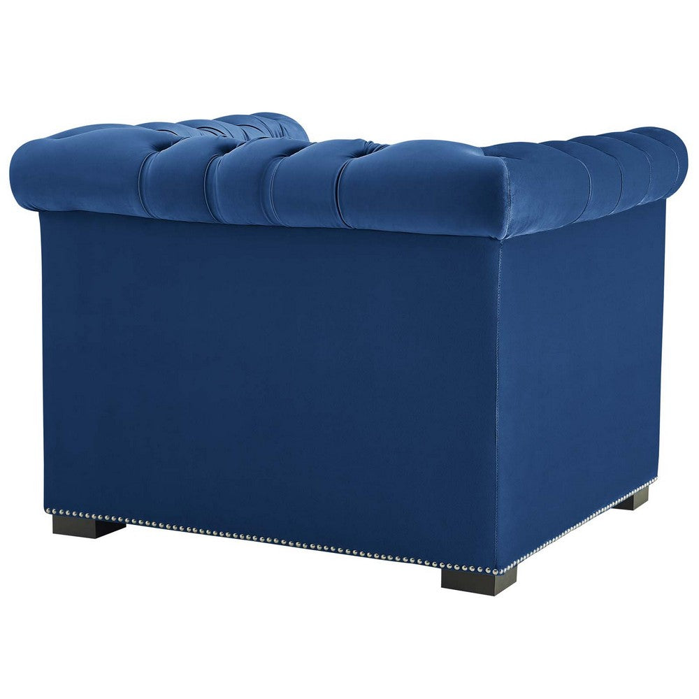Heritage Performance Velvet Armchair by Modway| Blue