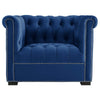 Heritage Performance Velvet Armchair by Modway| Blue