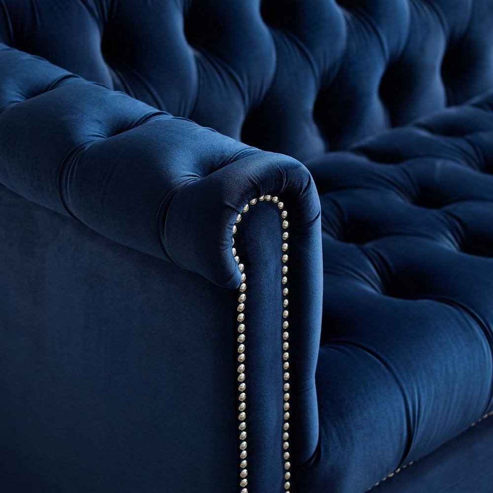 Heritage Performance Velvet Armchair by Modway| Blue