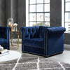 Heritage Performance Velvet Armchair by Modway| Blue