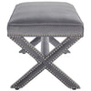 Rivet Performance Velvet Bench by Modway| Gray