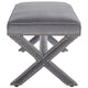 Rivet Performance Velvet Bench by Modway| Gray