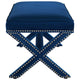 Rivet Performance Velvet Bench by Modway| Blue
