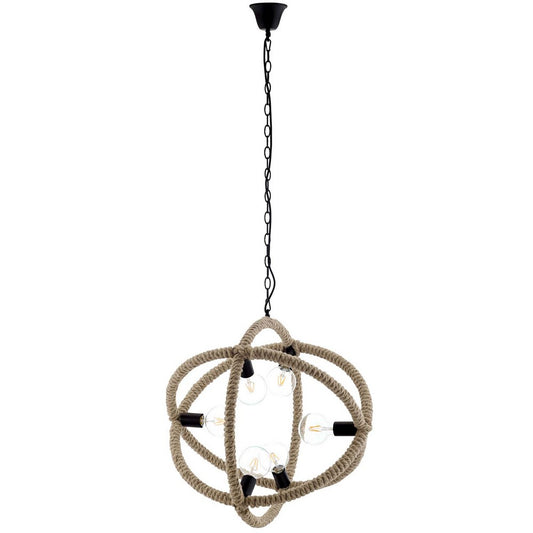 Transpose Rope Pendant Chandelier by Modway| Black