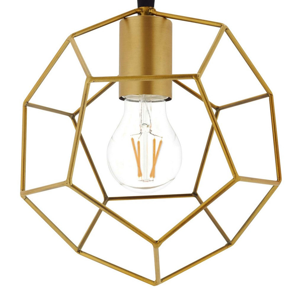 Pique Gold Metal Ceiling Fixture by Modway| Yellow