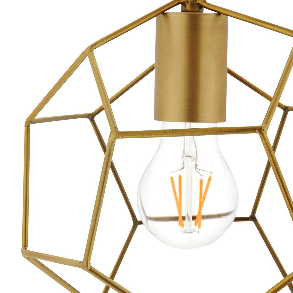 Pique Gold Metal Ceiling Fixture by Modway| Yellow