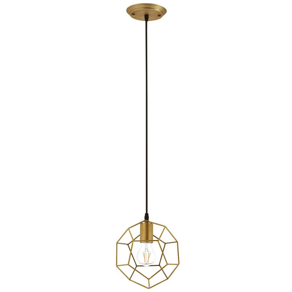 Pique Gold Metal Ceiling Fixture by Modway| Yellow