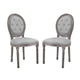 Arise Vintage French Upholstered Fabric Dining Side Chair Set of 2 by Modway| Gray