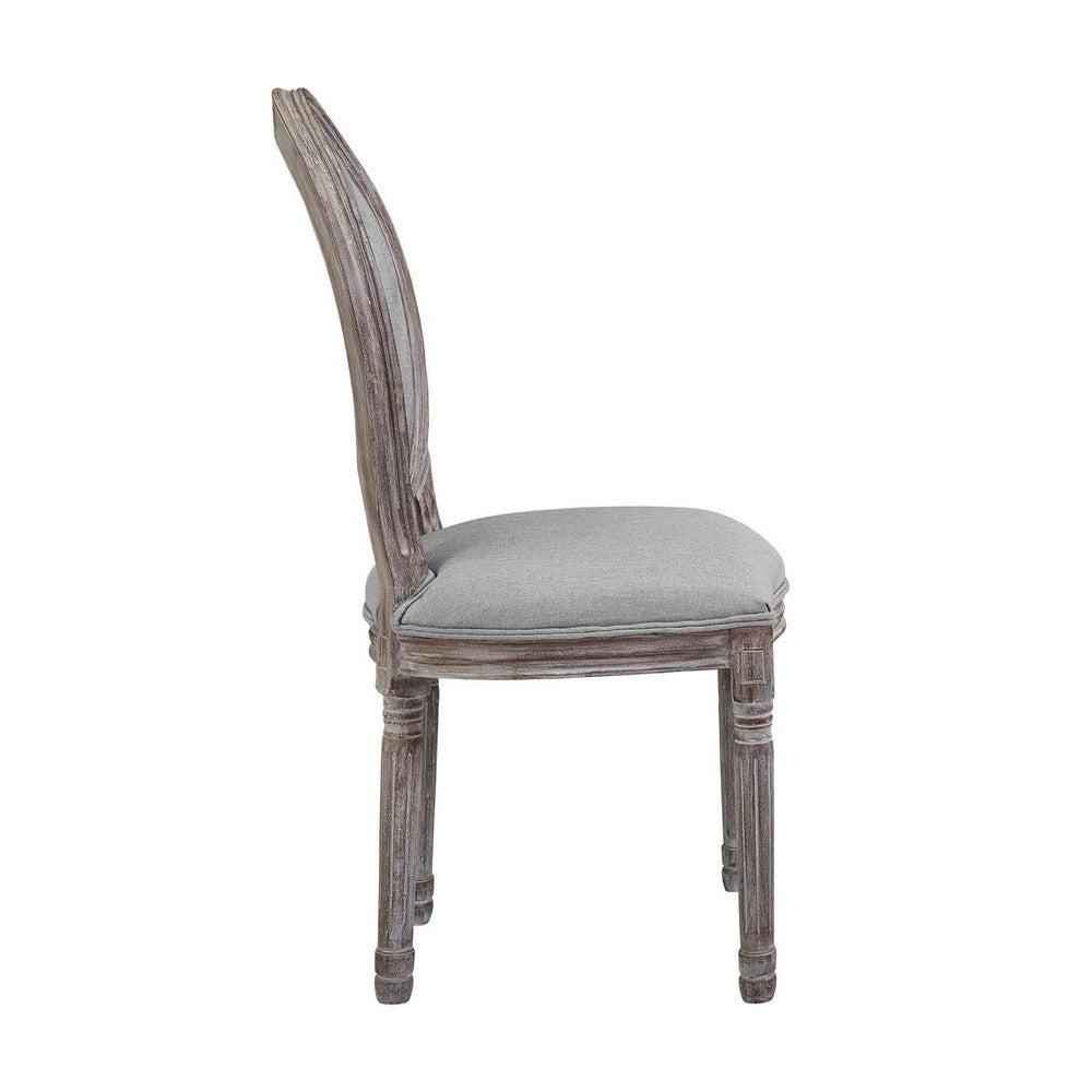 Arise Vintage French Upholstered Fabric Dining Side Chair Set of 2 by Modway| Gray