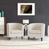 Modway Prospect Upholstered Fabric Contemporary Modern Two Armchairs in Beige MDY-EEI-3150-BEI-SET