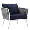 Stance Outdoor Patio Aluminum Armchair Set of 2 by Modway| Blue
