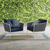 Stance Outdoor Patio Aluminum Armchair Set of 2 by Modway| Blue
