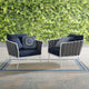 Stance Outdoor Patio Aluminum Armchair Set of 2 by Modway| Blue