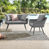 Modway EEI-3174-GRY-GRY-SET Endeavor Outdoor Patio Wicker Rattan Sectional Sofa Set 2 Piece Gray Gray MDY-EEI-3174-GRY-GRY-SET