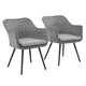 Endeavor Outdoor Patio Wicker Rattan Dining Armchair Set of 2 by Modway| Gray