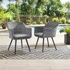 Endeavor Outdoor Patio Wicker Rattan Dining Armchair Set of 2 by Modway| Gray