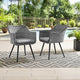 Endeavor Outdoor Patio Wicker Rattan Dining Armchair Set of 2 by Modway| Gray