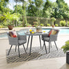 Endeavor 3 Piece Outdoor Patio Wicker Rattan Dining Set by Modway| Gray