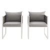 Stance Outdoor Patio Aluminum Dining Armchair Set of 2 by Modway| Gray