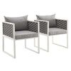 Stance Outdoor Patio Aluminum Dining Armchair Set of 2 by Modway| Gray