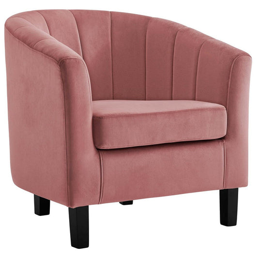 Prospect Channel Tufted Upholstered Velvet Armchair - No Shipping Charges