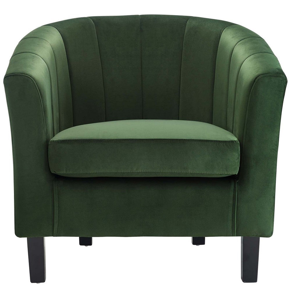 Prospect Channel Tufted Upholstered Velvet Armchair  - No Shipping Charges