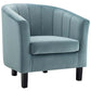 Modway Prospect Channel Tufted Upholstered Velvet Armchair, Light Blue