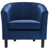 Modway Prospect Channel Tufted Upholstered Velvet Armchair Navy MDY-EEI-3188-NAV