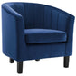 Modway Prospect Channel Tufted Upholstered Velvet Armchair, Navy