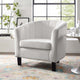 Modway Prospect Channel Tufted Upholstered Velvet Armchair White MDY-EEI-3188-WHI