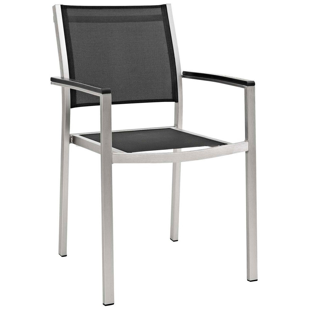 Shore 5 Piece Outdoor Patio Aluminum Dining Set by Modway| Black
