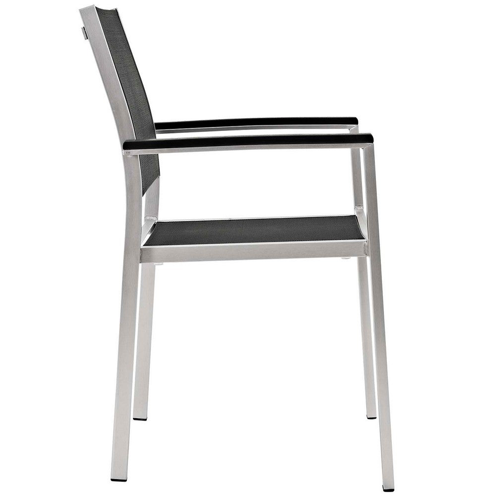 Shore 5 Piece Outdoor Patio Aluminum Dining Set by Modway| Black